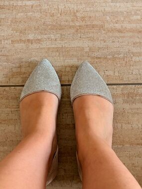 Steve Madden Women's Pointed-Toe Sparkle Leather Flats